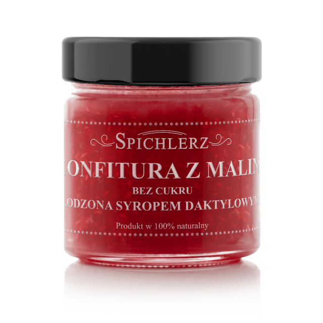 Bez cukru Konfitura z malin 100g