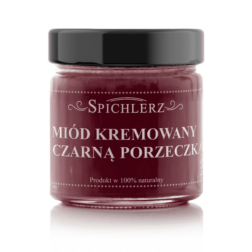 Miód kremowany z czarną porzeczką 250g